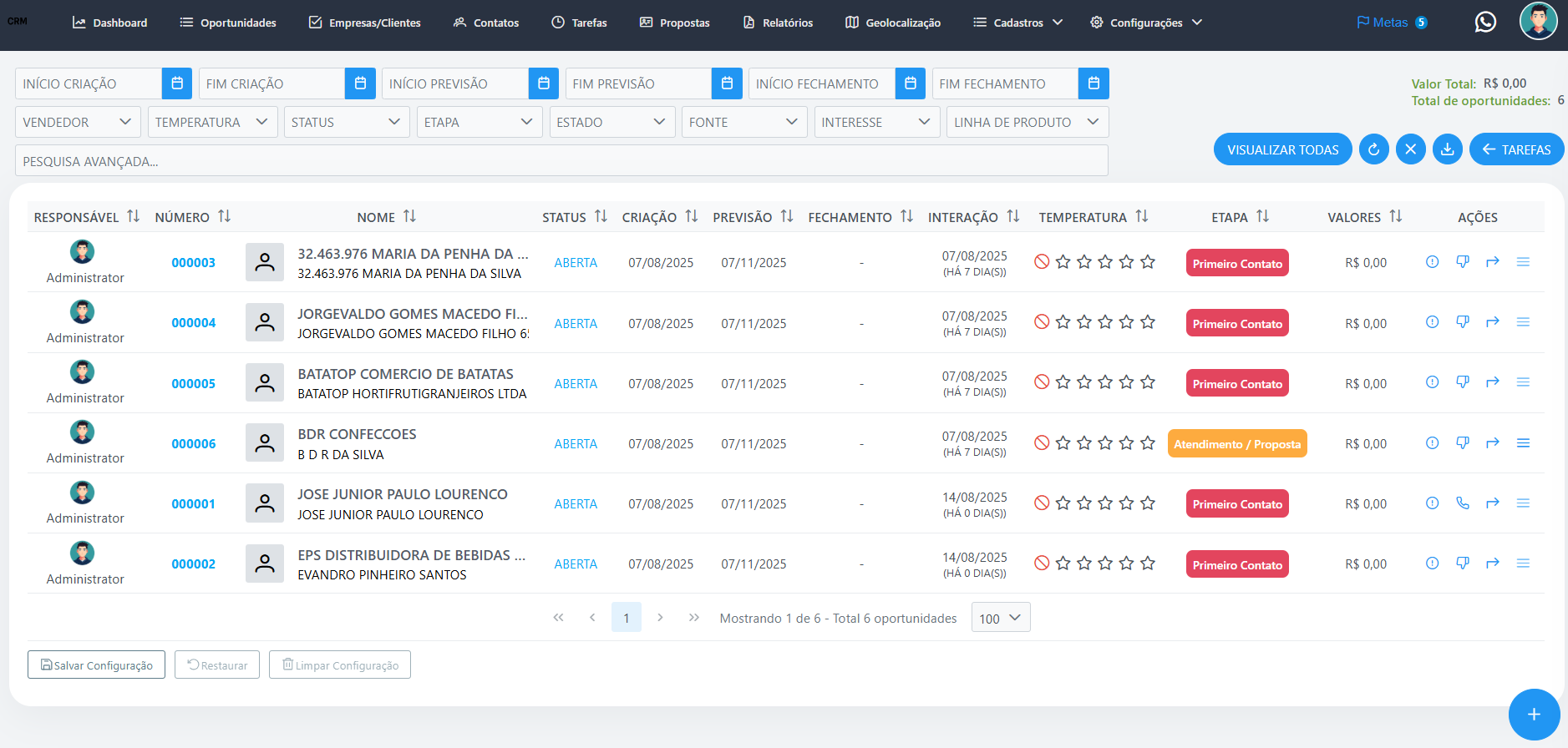 Interface Simples e Intuitiva